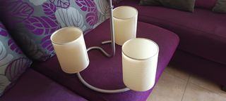 Lámpara techo 3 luces - beige, plata