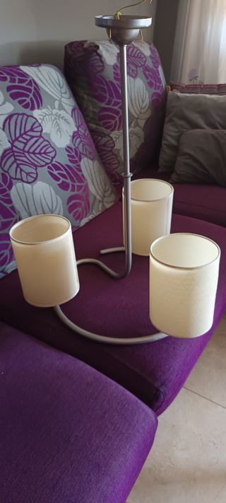 Lámpara techo 3 luces - beige, plata