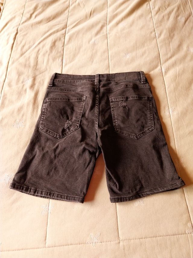 Shorts vaqueros negros niño Bershka talla 36