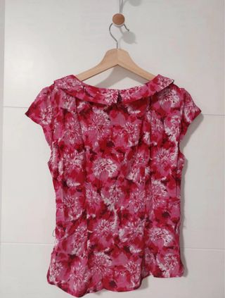 Blusa H&M flores rosa-rojo