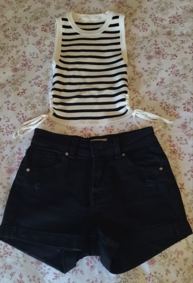 Shorts pantalón vaqueros corto Bershka niña