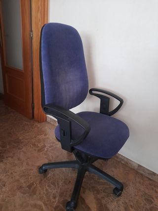 Silla oficina azul tela