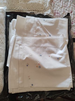 Completo letto matrimoniale pizzo cotone