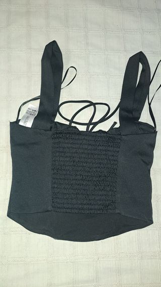 Top corto nero - elasticizzato 