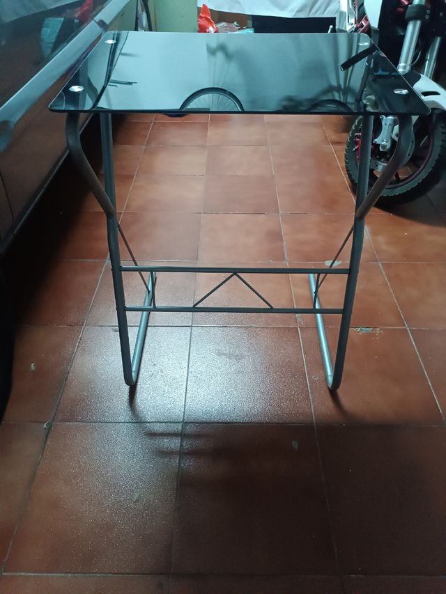 Mesa escritorio cristal negra