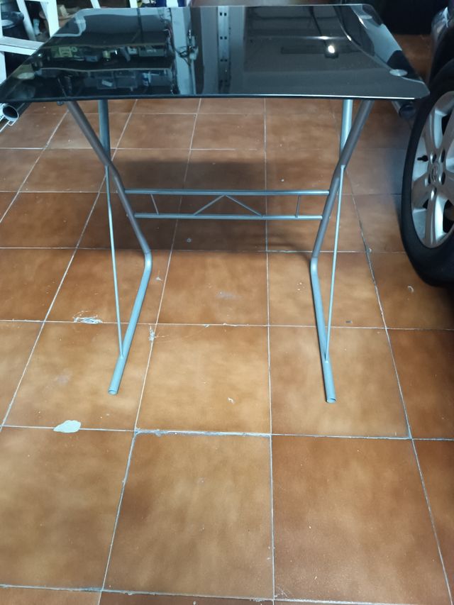 Mesa escritorio cristal negra