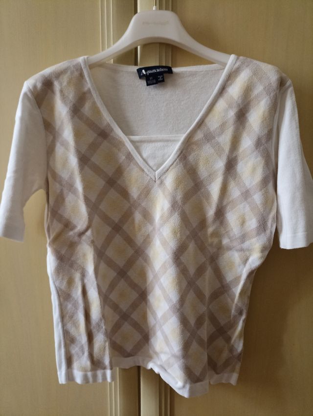 Maglia Aquascutum beige e bianca Tg.M
