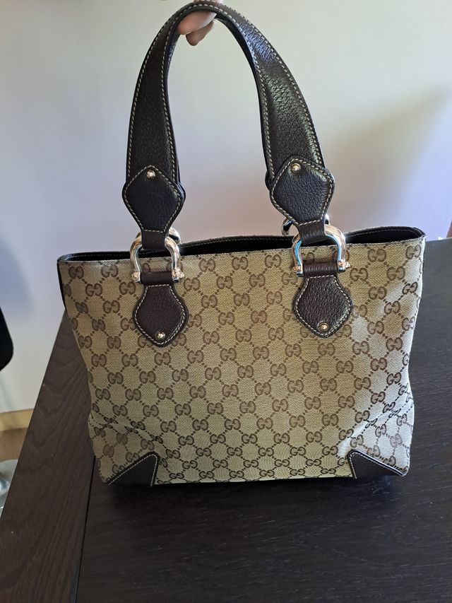Bolso Gucci Canva Tote 2 x 1 Beige y Marrón