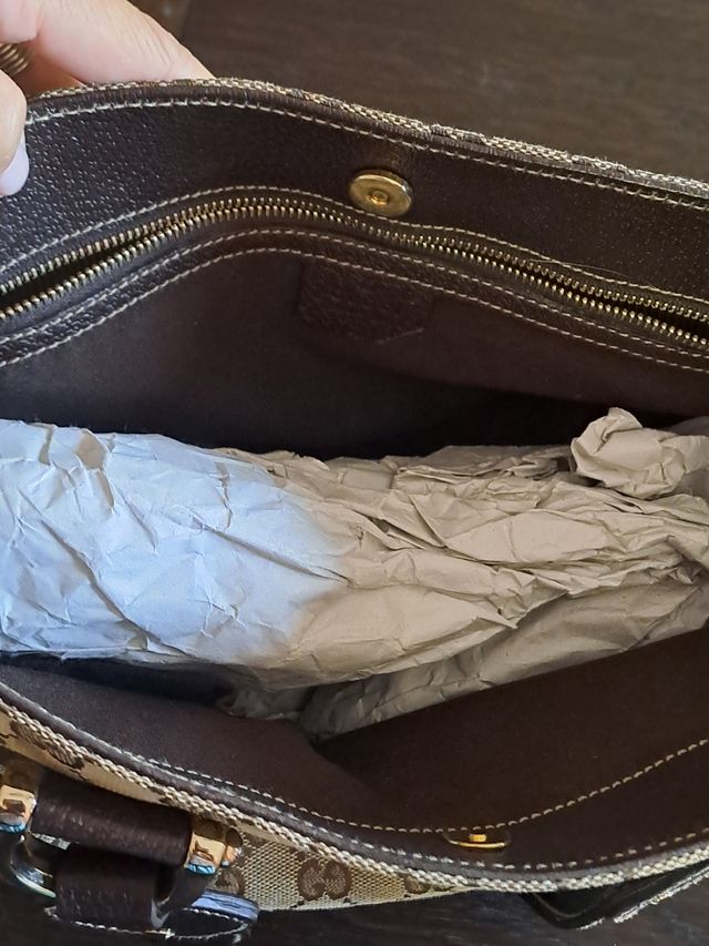 Bolso Gucci Canva Tote 2 x 1 Beige y Marrón