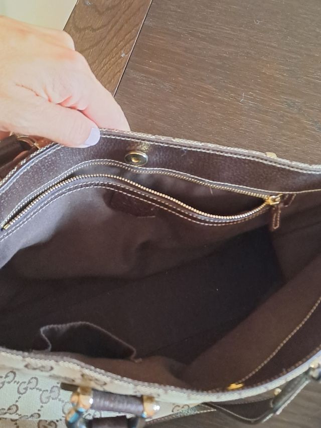 Bolso Gucci Canva Tote 2 x 1 Beige y Marrón