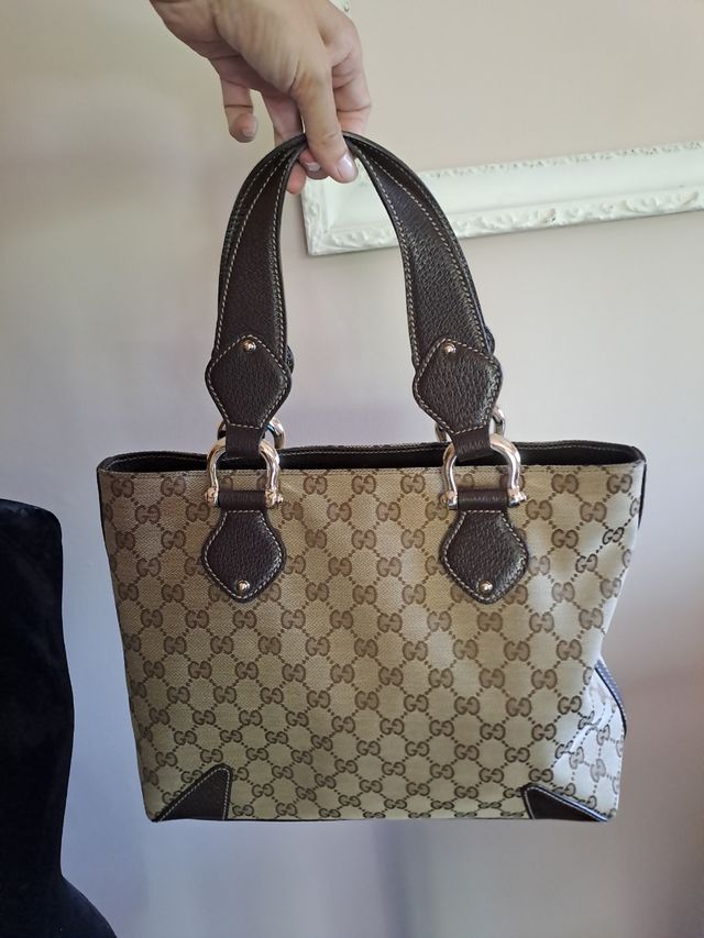 Bolso Gucci Canva Tote 2 x 1 Beige y Marrón