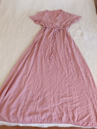 Vestido largo rosa estampado - Talla M