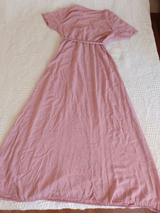 Vestido largo rosa estampado - Talla M