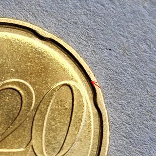 4 Monete Euro 20 cent con vari Errori / Difetti