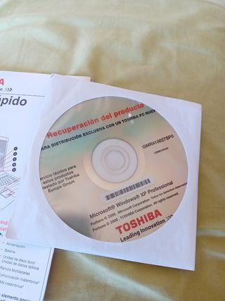 Disco recuperación Toshiba Windows XP