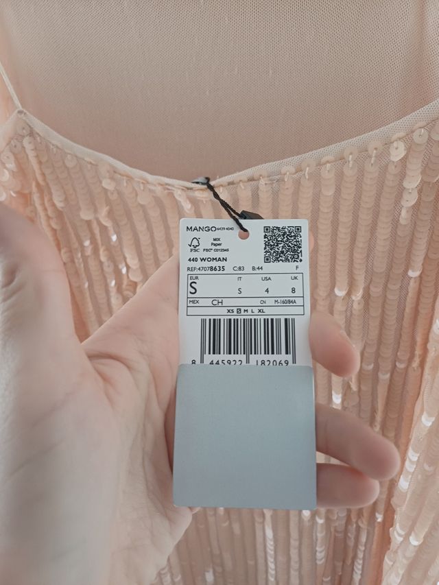 Vestido lentejuelas mango