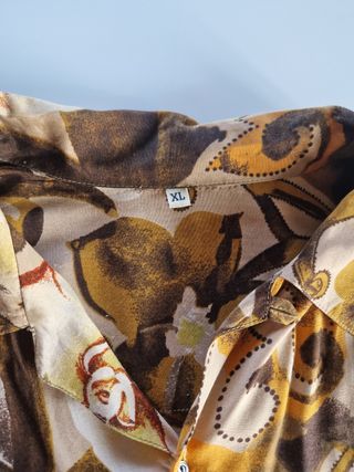 Camicia vintage beige e marrone