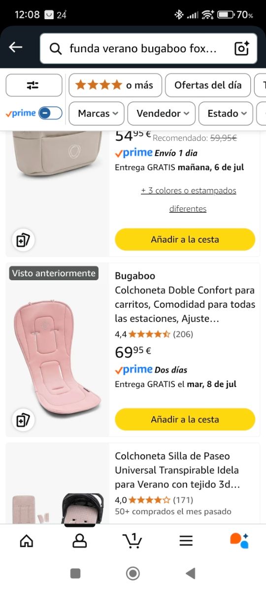 Bugaboo Fox 3: colchoneta doble confort original 