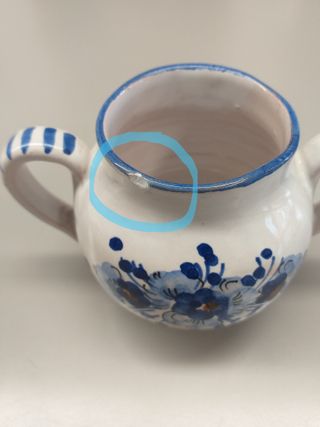 Vassoio e zuccheriera in ceramica Deruta