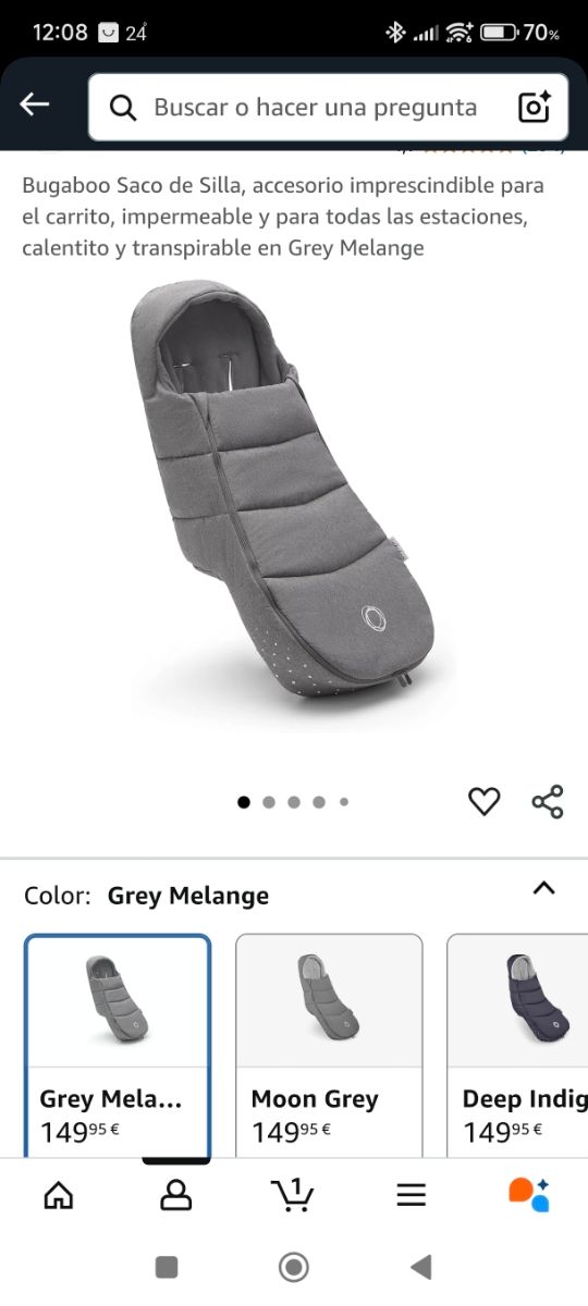 Saco Bugaboo Fox 3 gris 