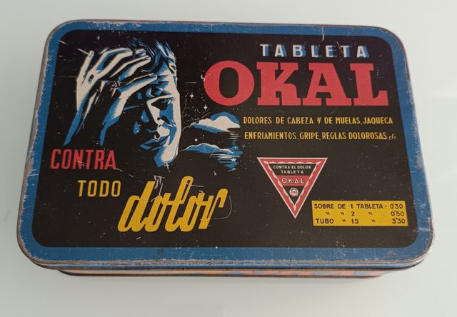 Caja metálica antigua Okal