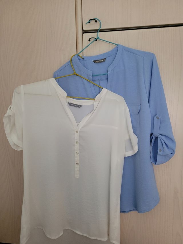 2 camisas Prestige: blanca y azul