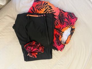Burkini deportivo mujer rojo-negro