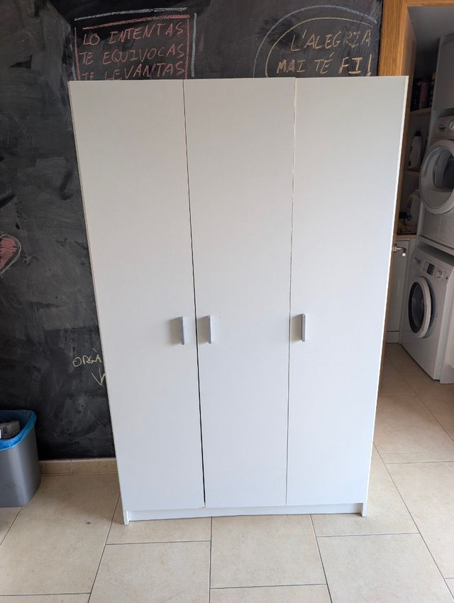 Armario 3 puertas blanco 180x109x37 cm