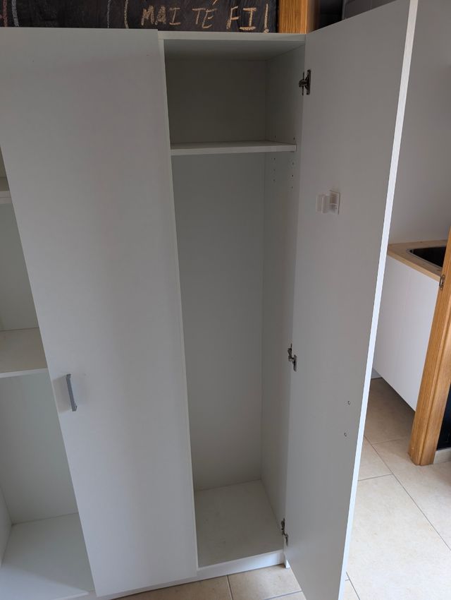 Armario 3 puertas blanco 180x109x37 cm