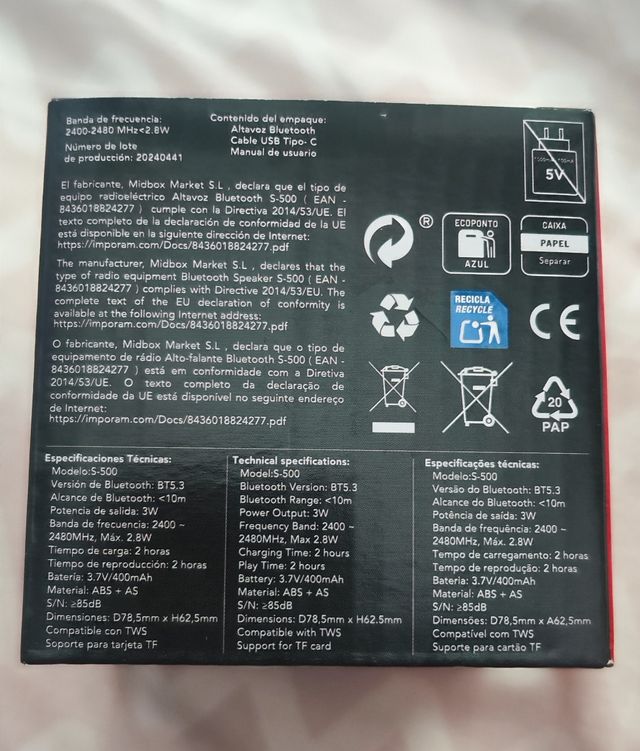 Altavoz Bluetooth Portátil con Luces