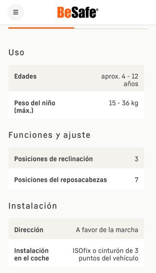 Silla coche BESAFE iZi Up Fix grupo 2-3