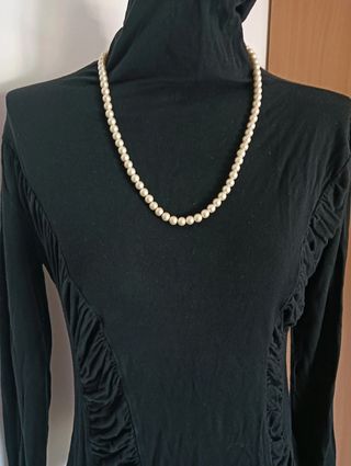 Collana perle vintage beige