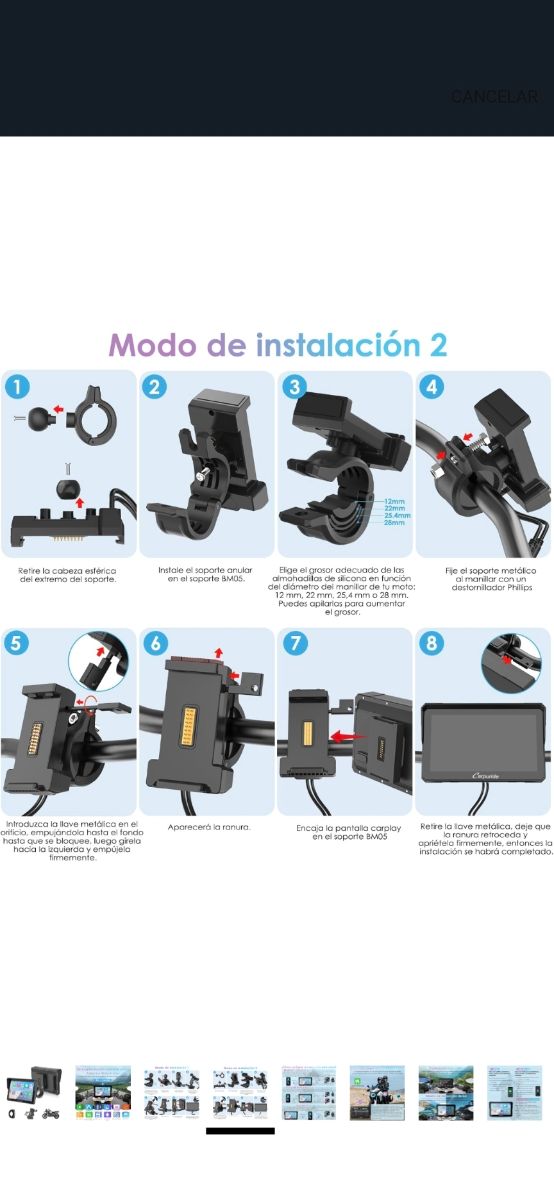 Pantalla moto CarPlay/Android Auto inalámbrico