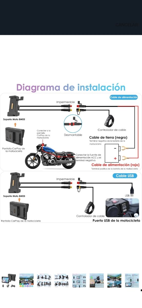 Pantalla moto CarPlay/Android Auto inalámbrico