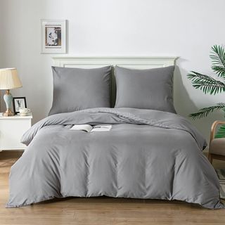 Funda nórdica microfibra gris - 3 piezas