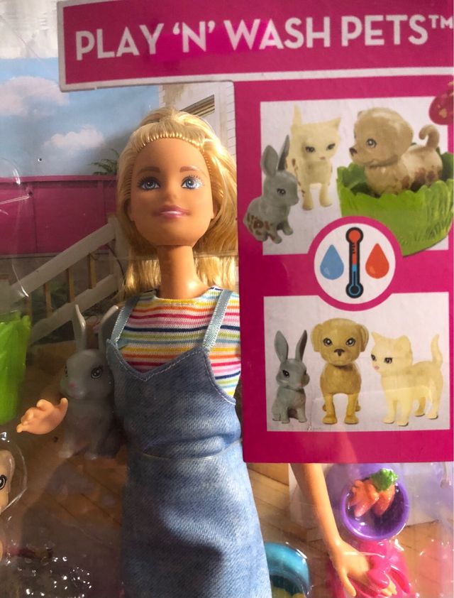 Barbie Play & Wash Mascotas