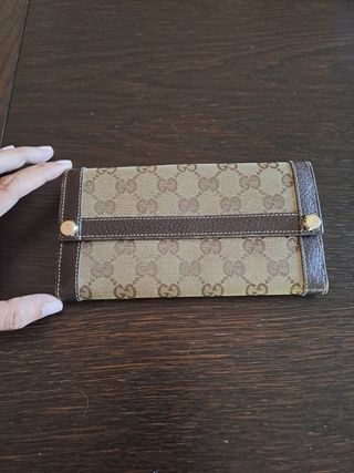 Cartera billetera Gucci Beige y Marrón