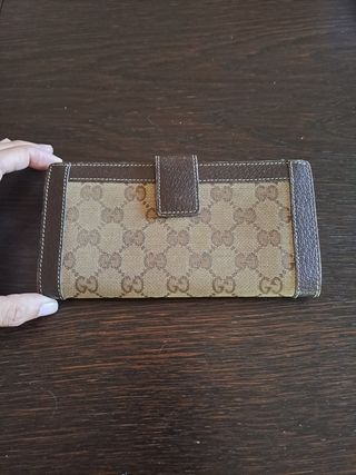 Cartera billetera Gucci Beige y Marrón