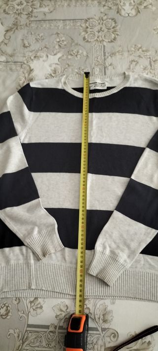 Jersey rayas azul marino-gris M