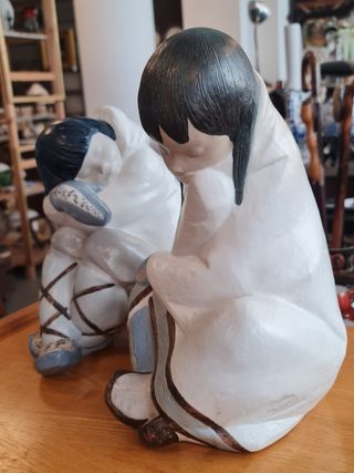 Pareja Inuit Lladró cerámica Escultor Juan Huerta