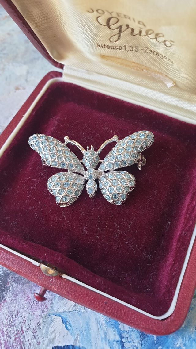 Spilla Farfalla Vintage Blu Donna