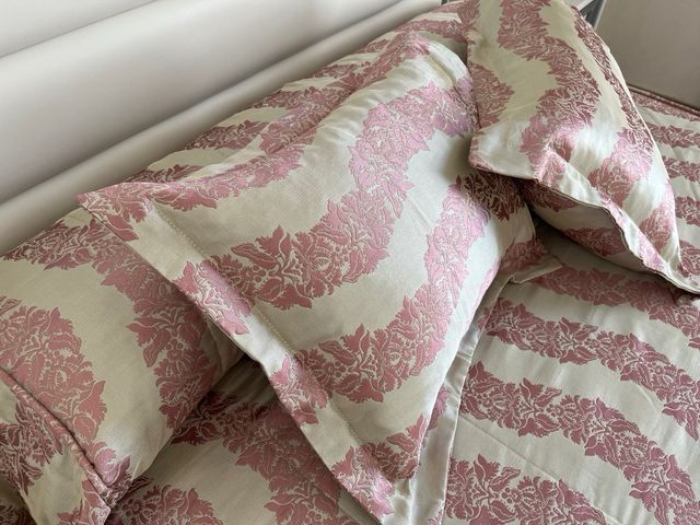 Colcha matrimonio 150cm beige-rosa