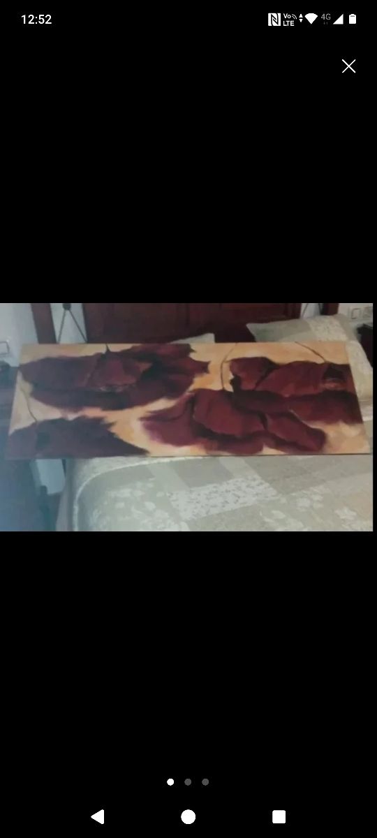 Cuadro decorativo flores rojas