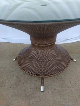 Mesa+2 butacas aluminio. Jardín