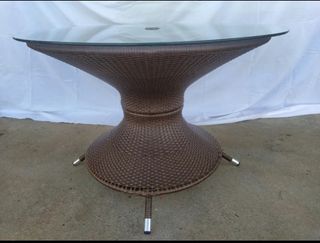 Mesa+2 butacas aluminio. Jardín