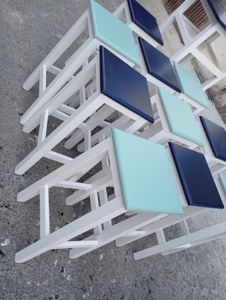 Taburetes altos de madera (minimo 6uds)