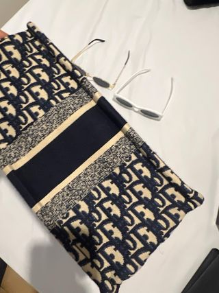 Dior Book Tote Bag - Beige & Blu