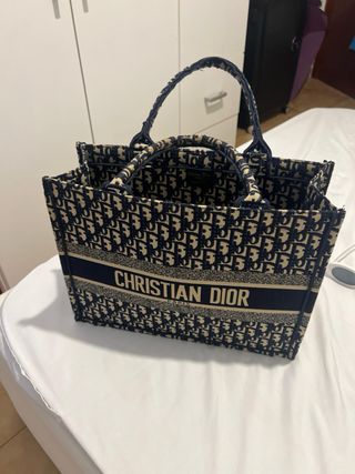 Dior Book Tote Bag - Beige & Blu