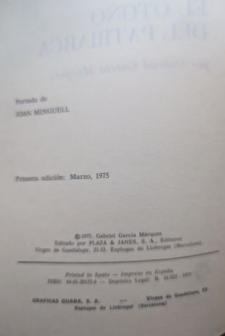 El otoño del patriarca. Gabriel García Márquez