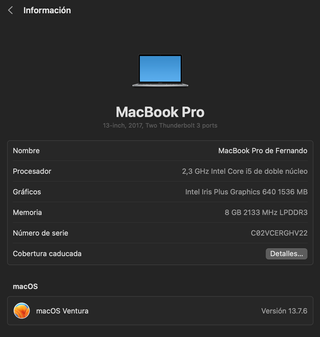 MacBook Pro 13" 2017 - i5, 8GB, 128GB